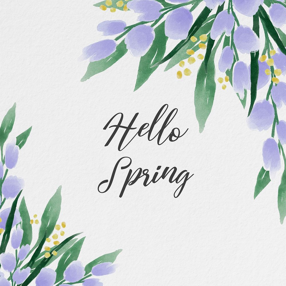 Hello spring Instagram post template