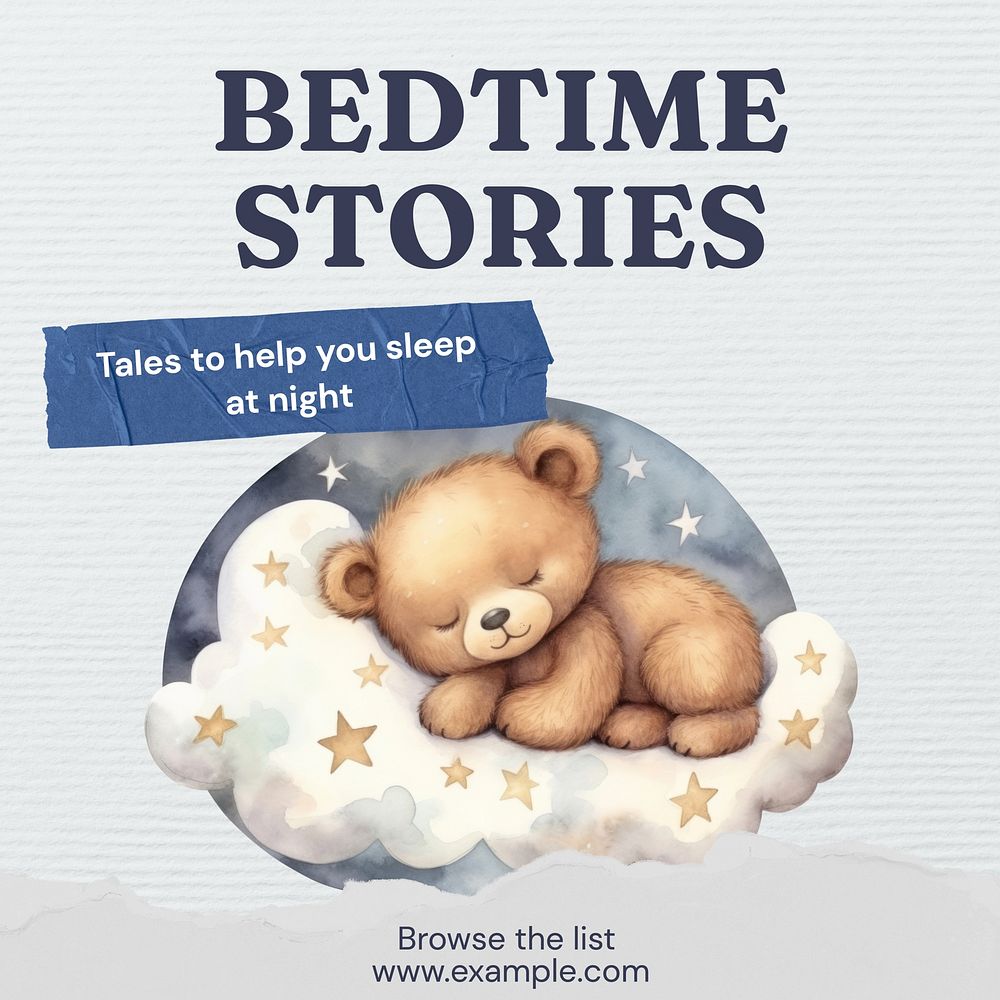 Bedtime stories  design post template  