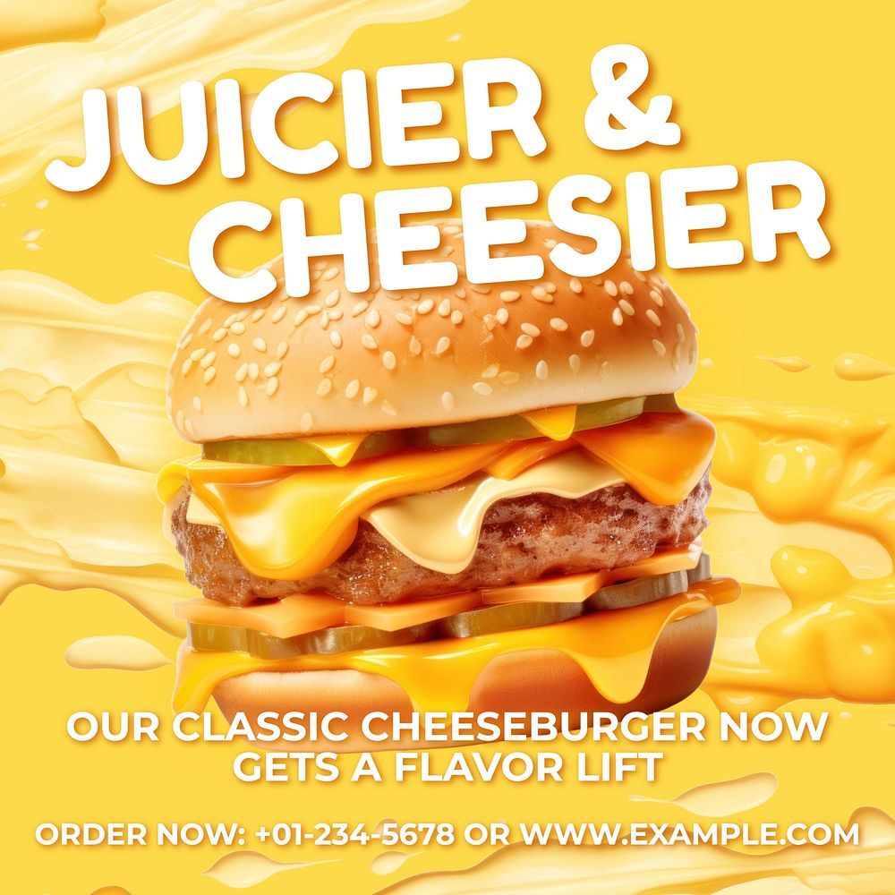 Cheeseburger shop Instagram post template