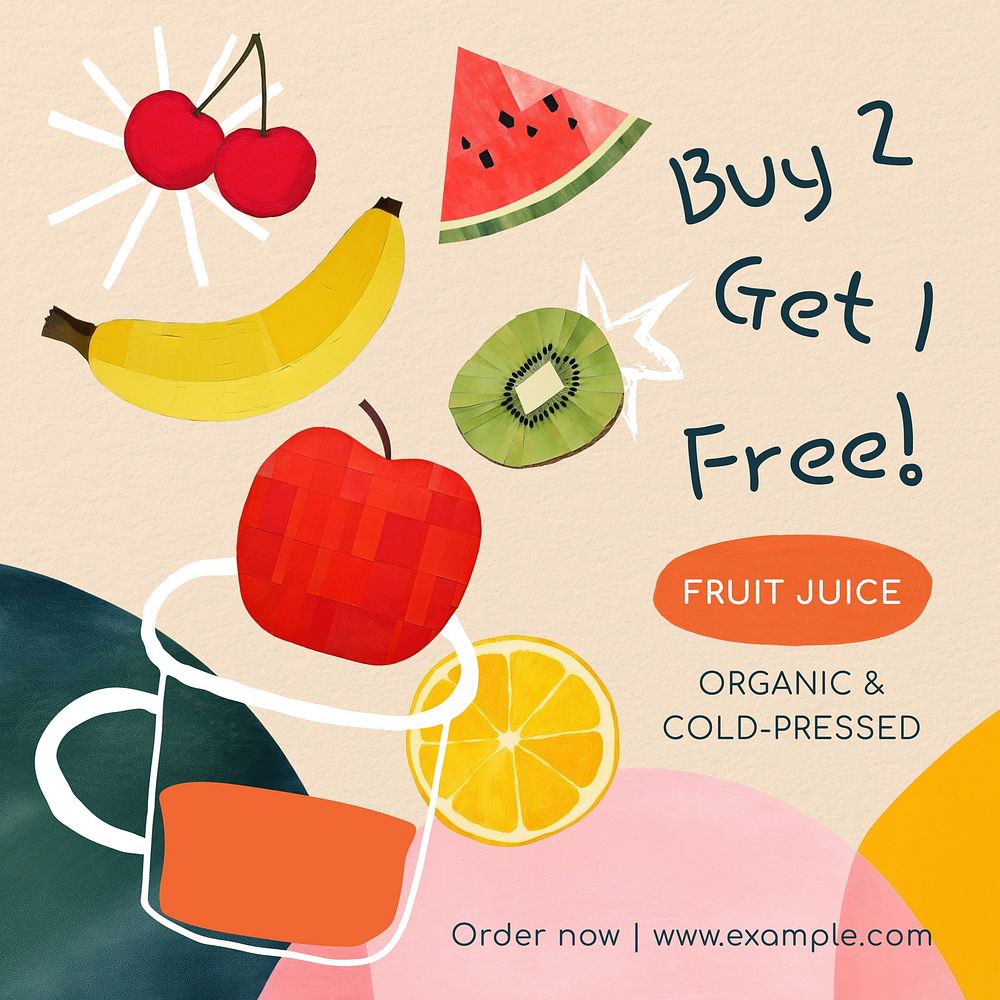 Fruit juice Facebook post template