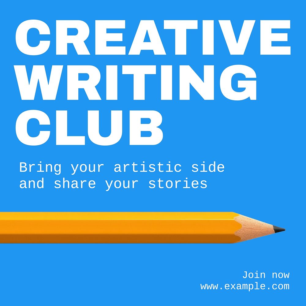 Creative writing club Instagram post template