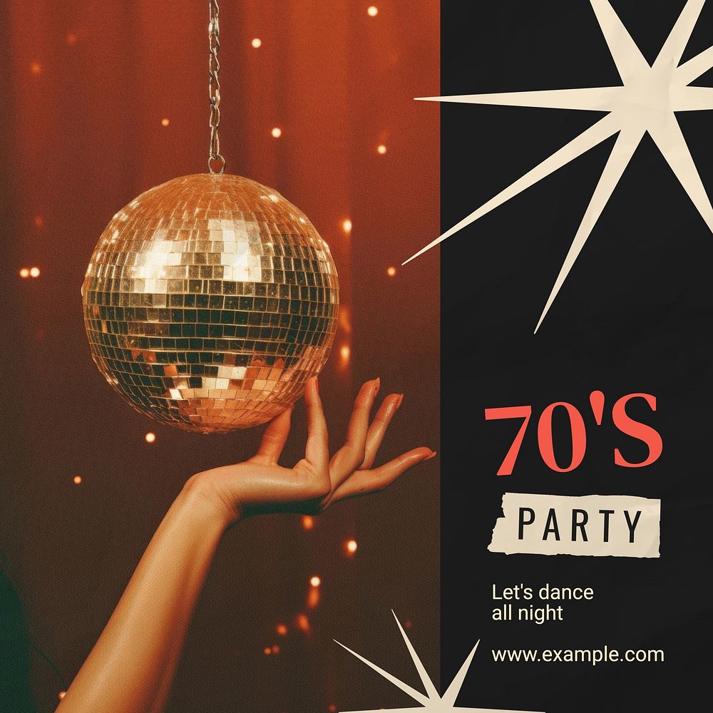 70s party Instagram post template