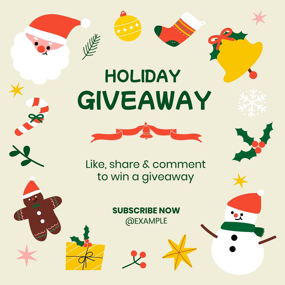 Holiday giveaway Instagram post template