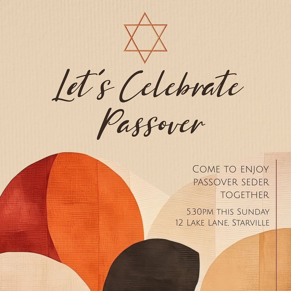 Passover celebration Instagram post template