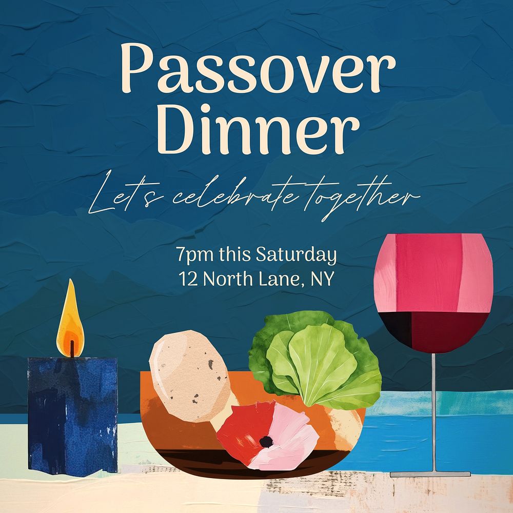Passover dinner Instagram post template