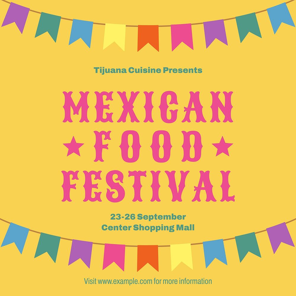 Mexican food festival Instagram post template