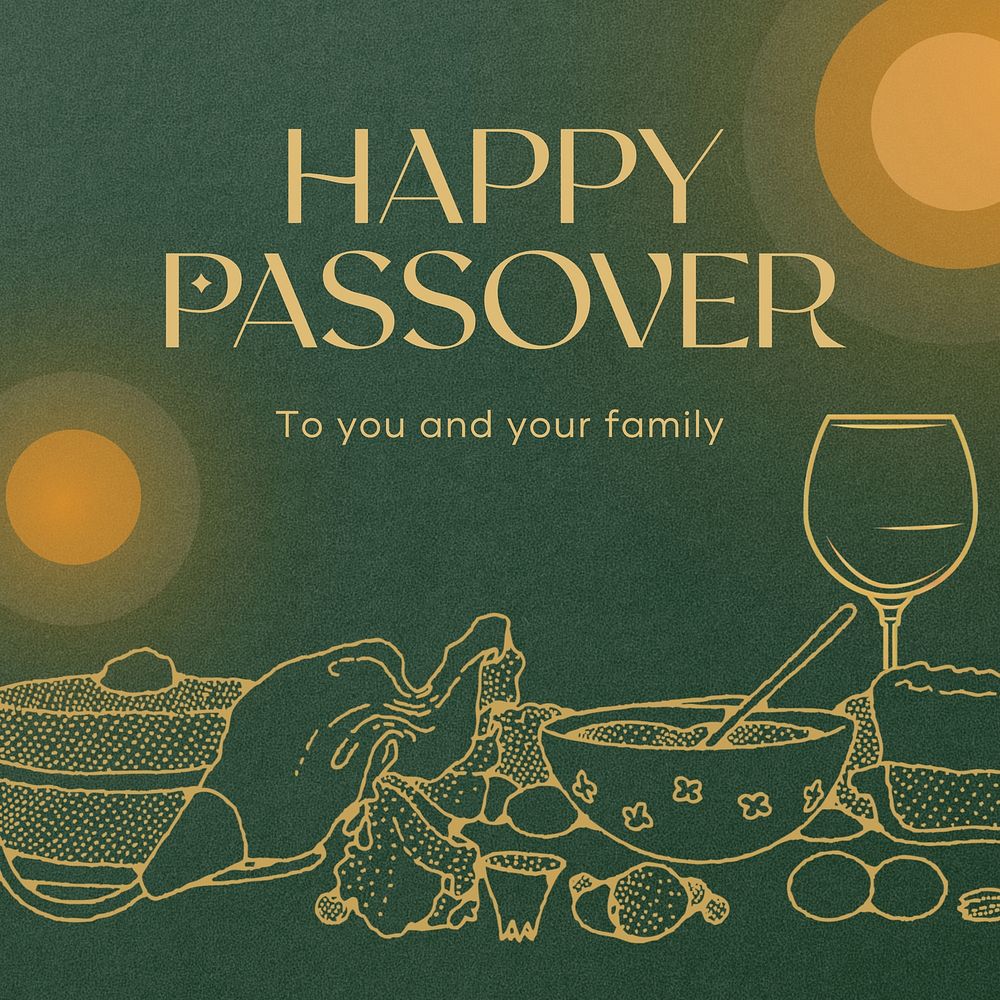 Happy passover, Haukkha Instagram post template