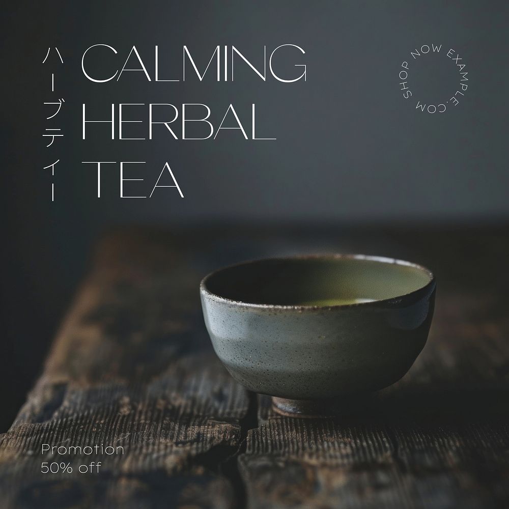 Calming herbal tea Instagram post template