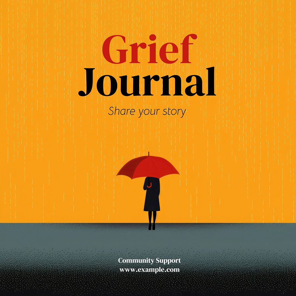 Grief journal Instagram post template
