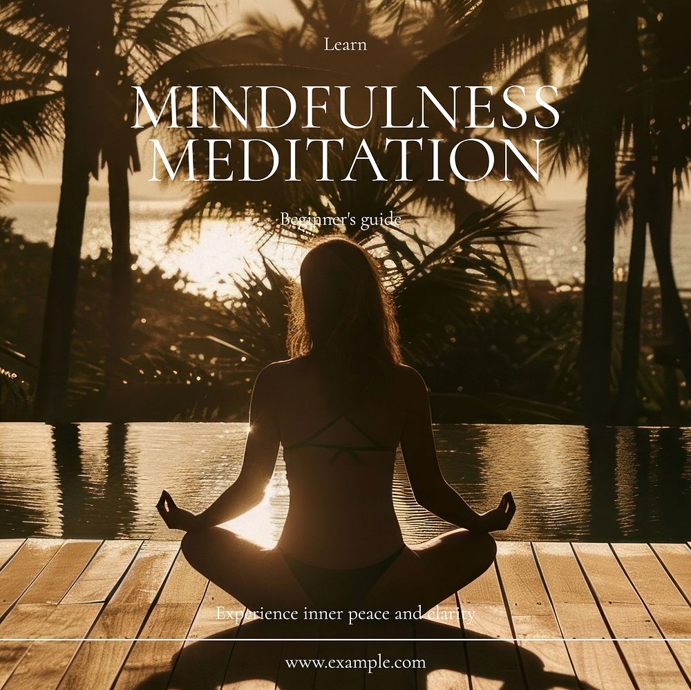 Mindfulness meditation Instagram post template