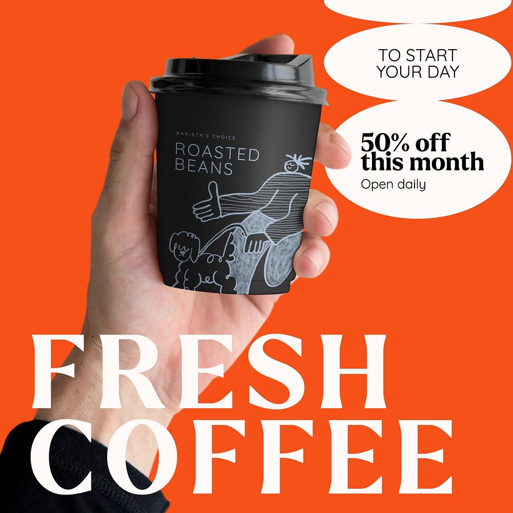 Fresh coffee Instagram post template