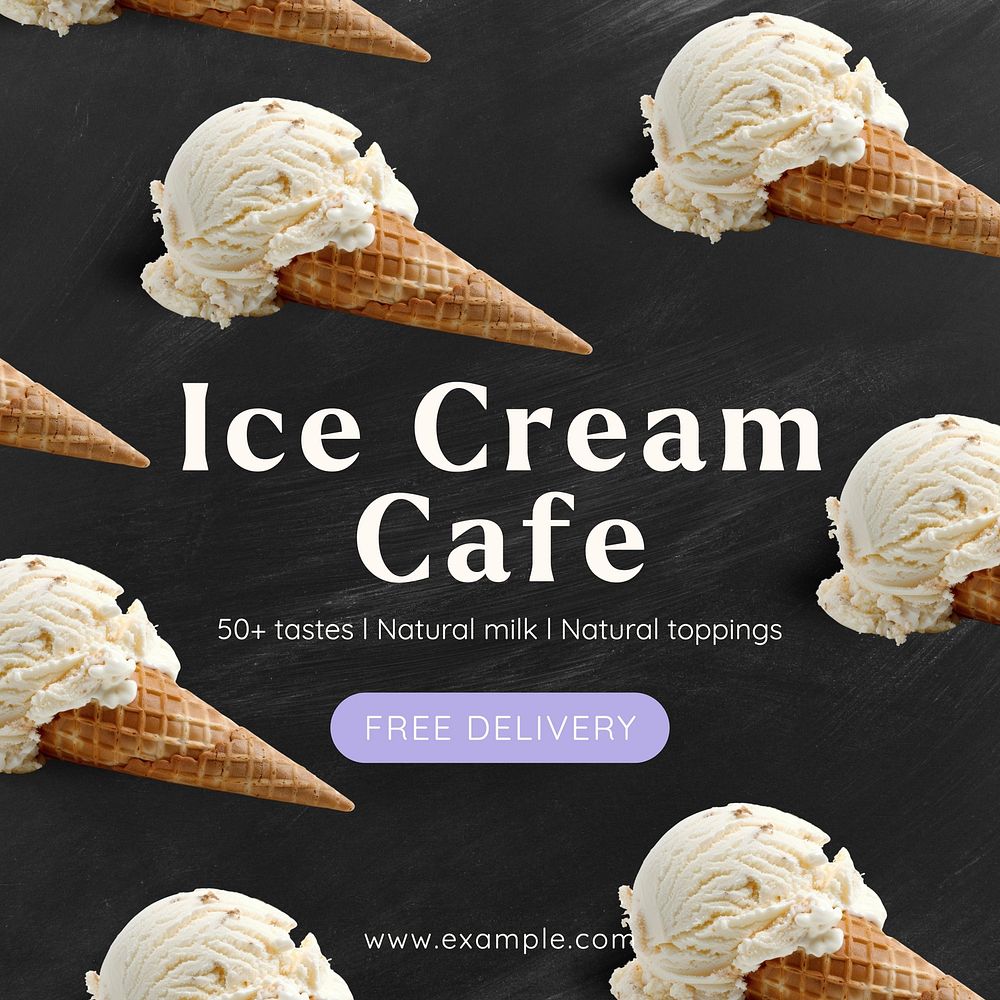 Ice cream cafe Instagram post template