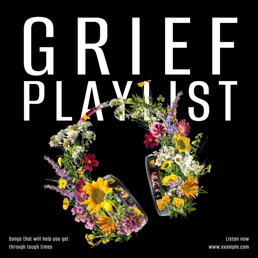 Grief playlist Instagram post template