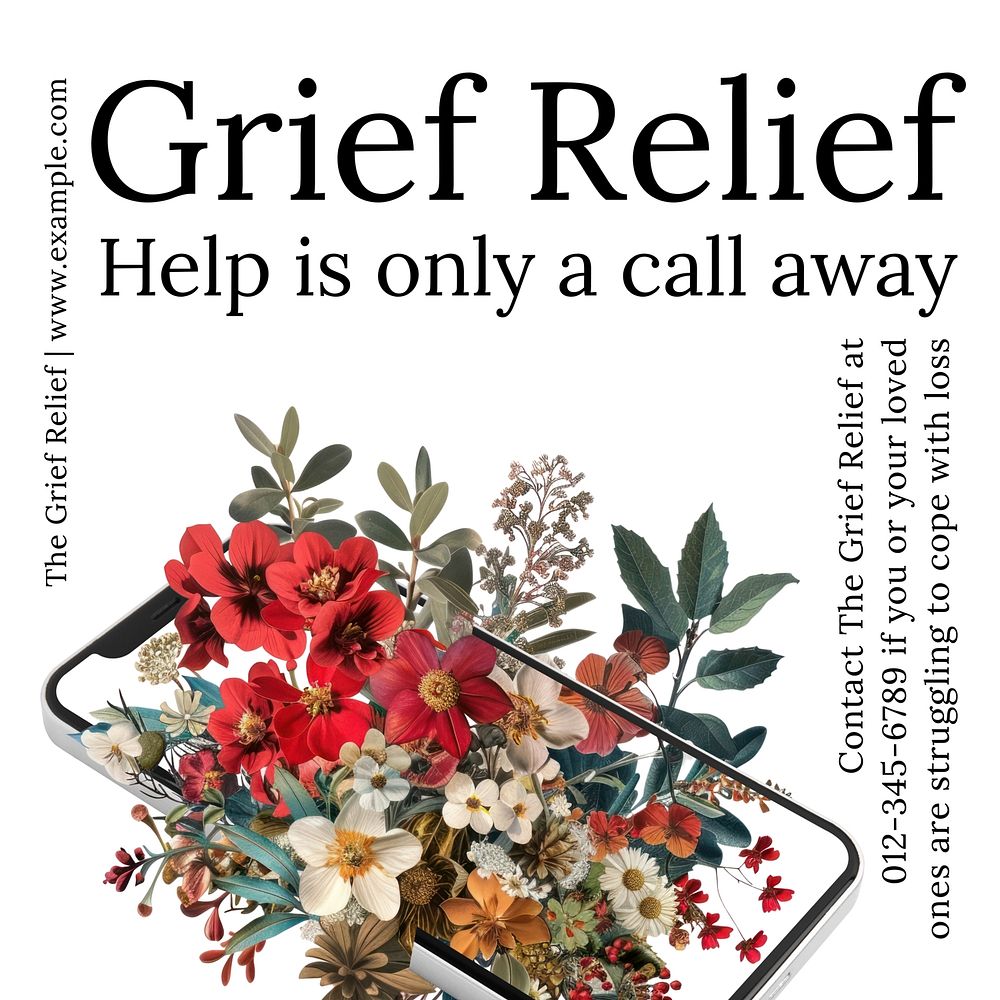 Grief relief Instagram post template