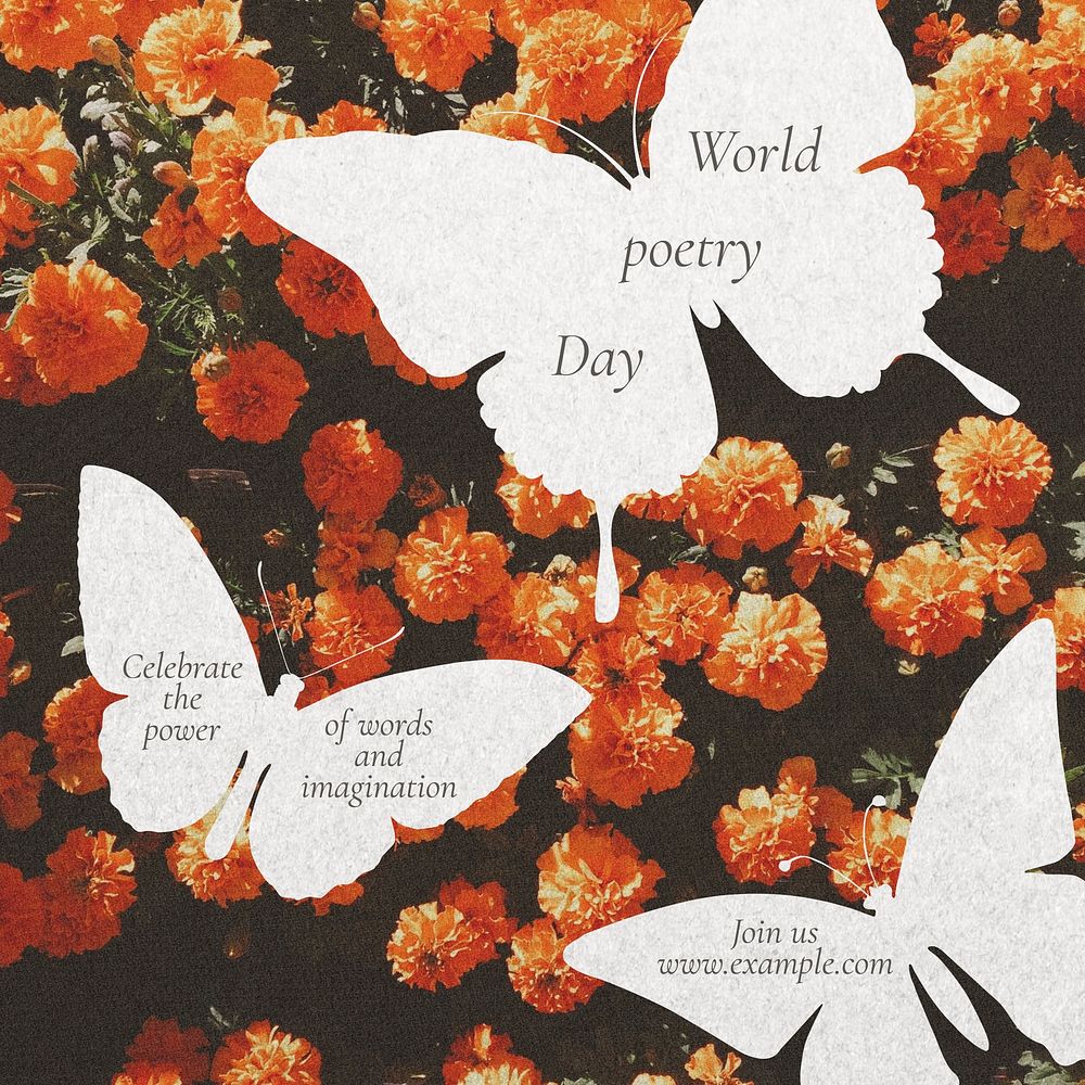 World poetry day Instagram post template
