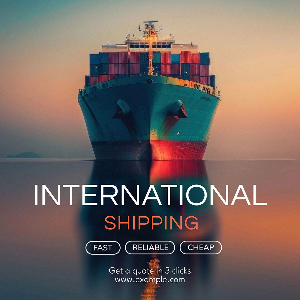 International shipping Instagram post template