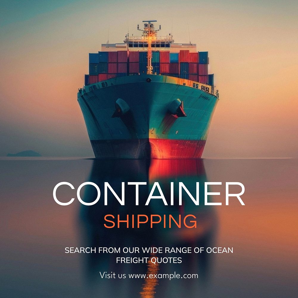 Container shipping Instagram post template
