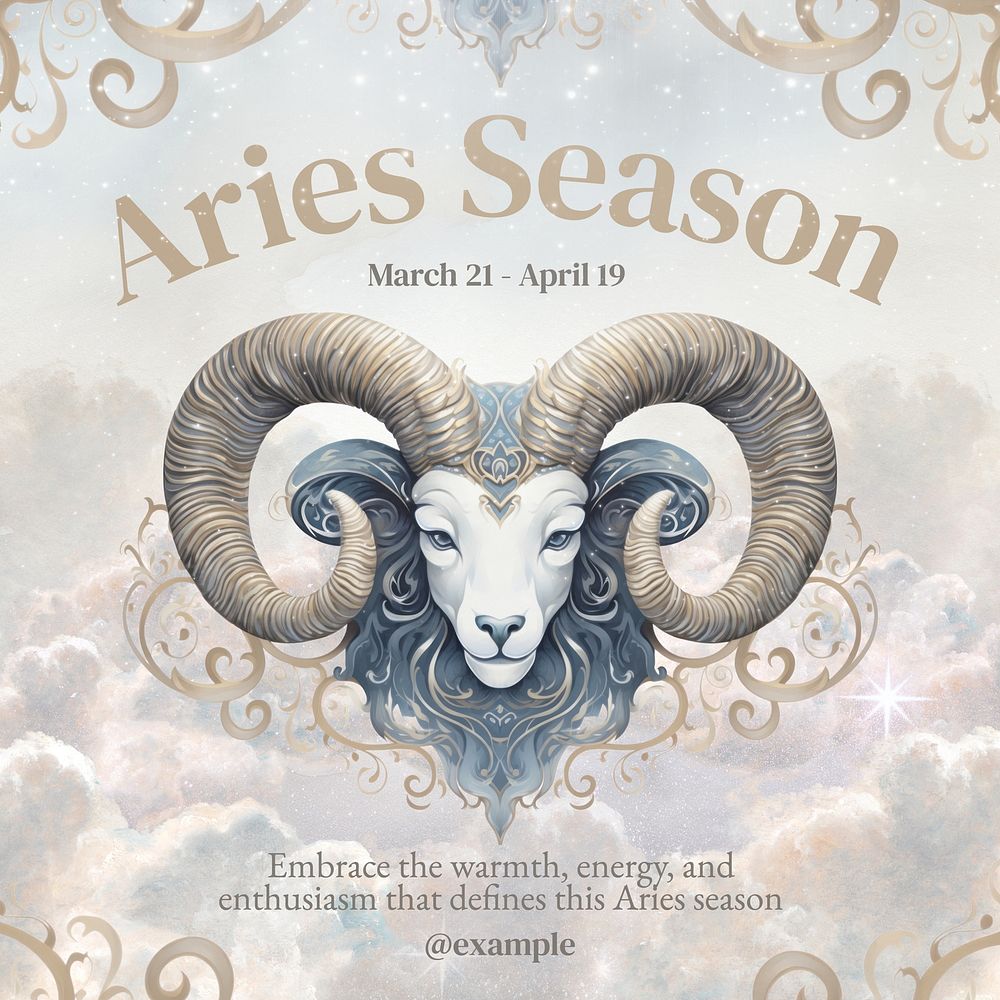 Aries season Facebook post template