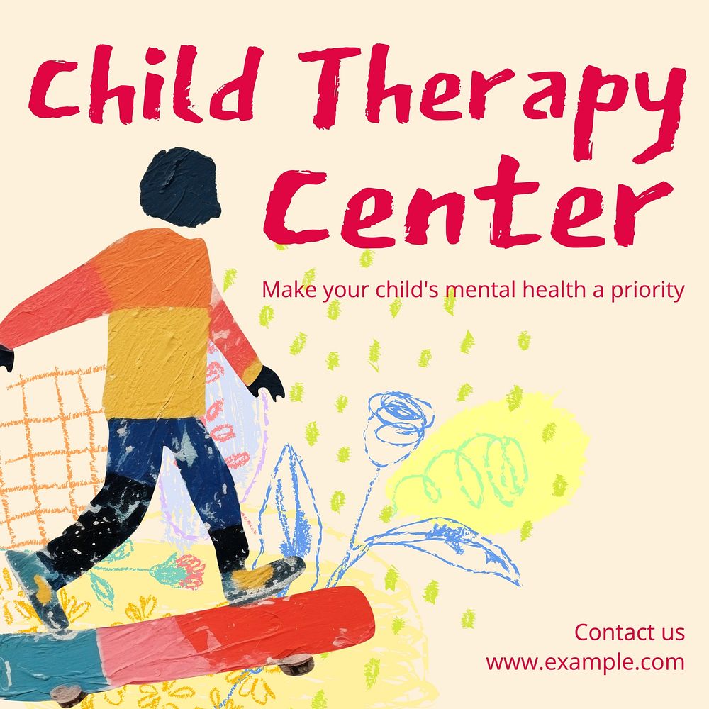 Child therapy center Facebook post template