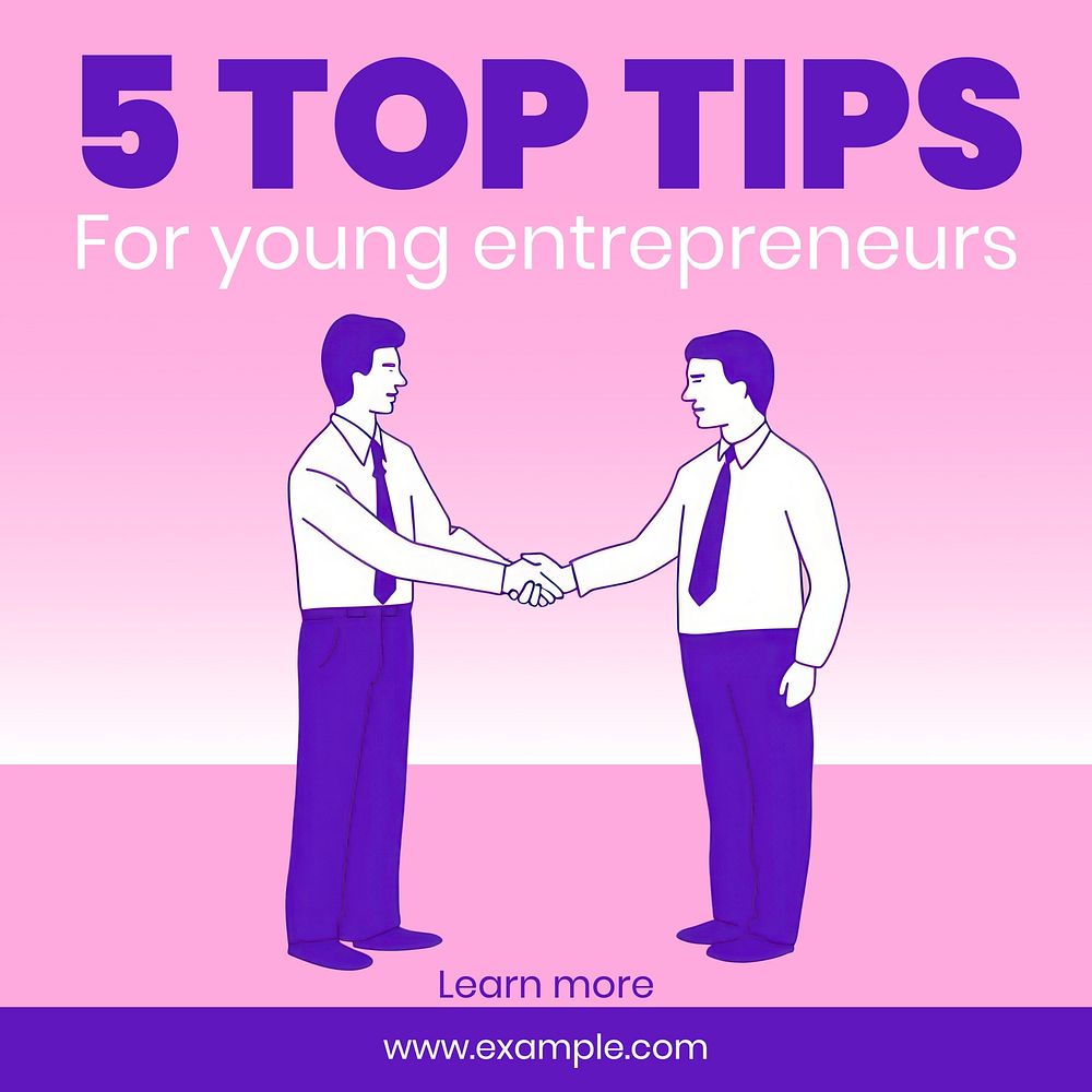 Young entrepreneurs Facebook post template