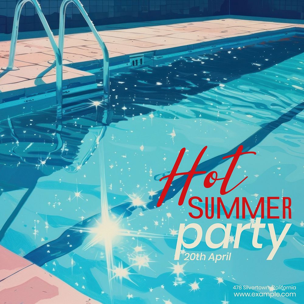 Hot summer party Instagram post template