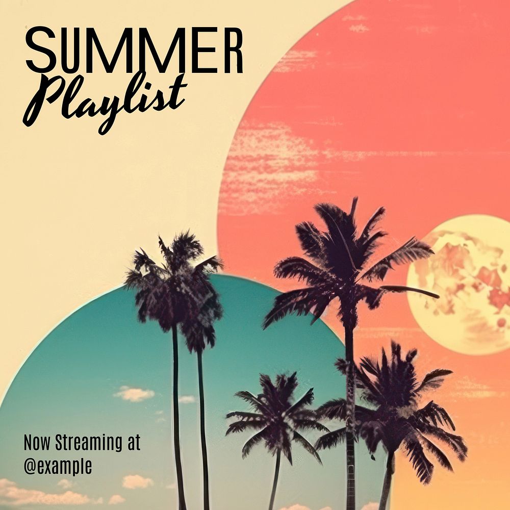 Summer playlist Instagram post template