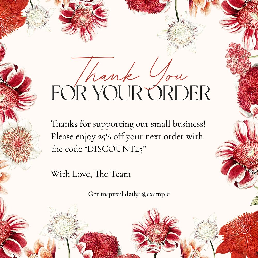 Thank you for your order Instagram post template