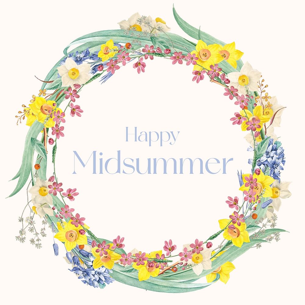 Happy midsummer Instagram post template