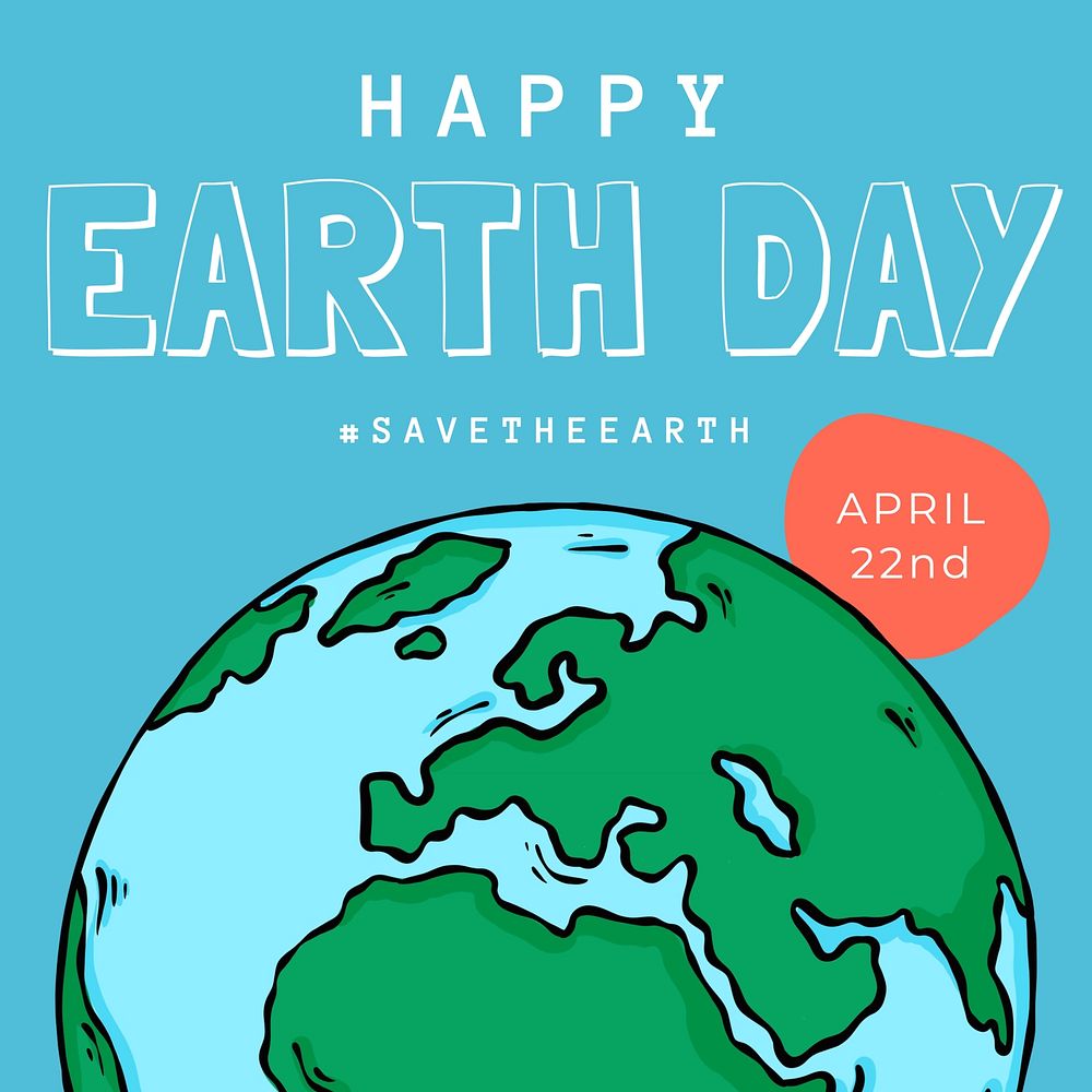 Happy earth day Instagram post template