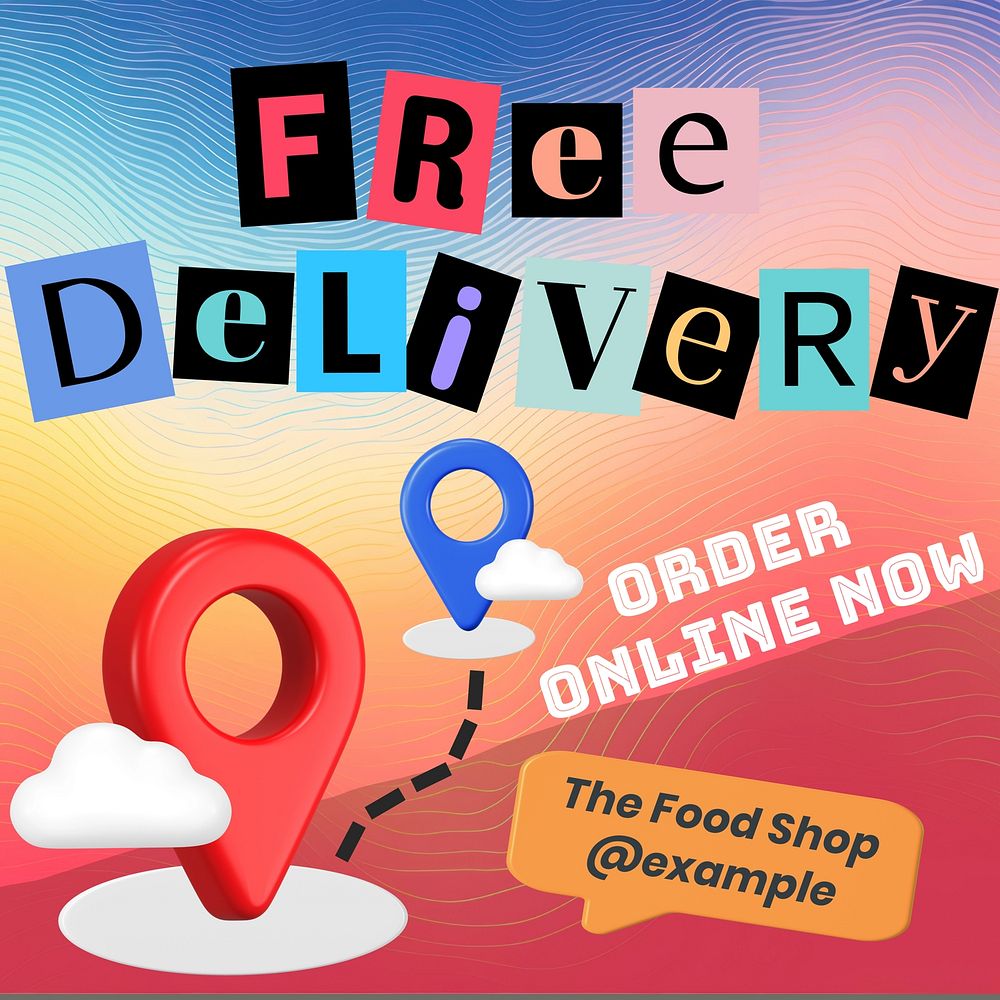 Free delivery Instagram post template