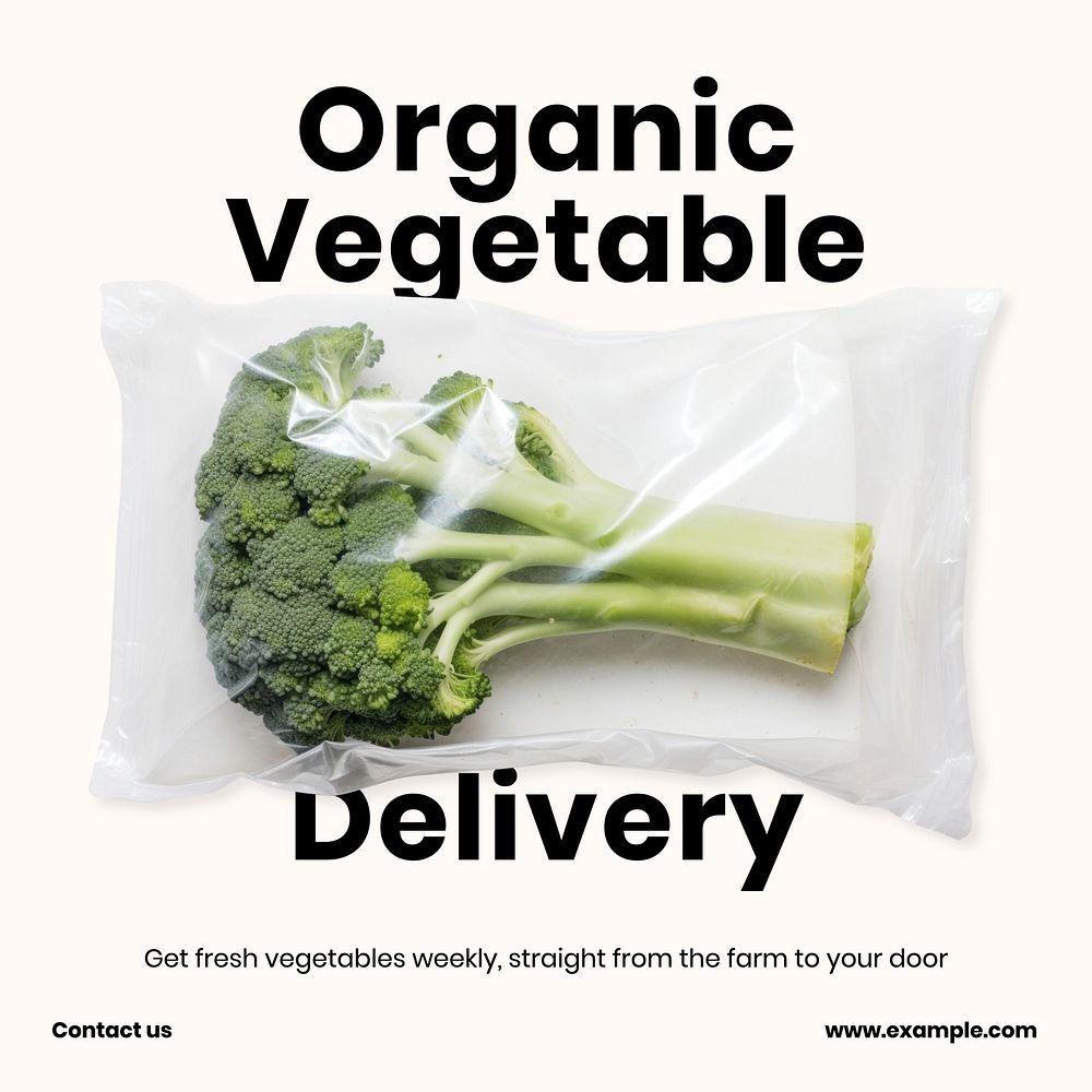 Organic vegetable delivery Facebook post template