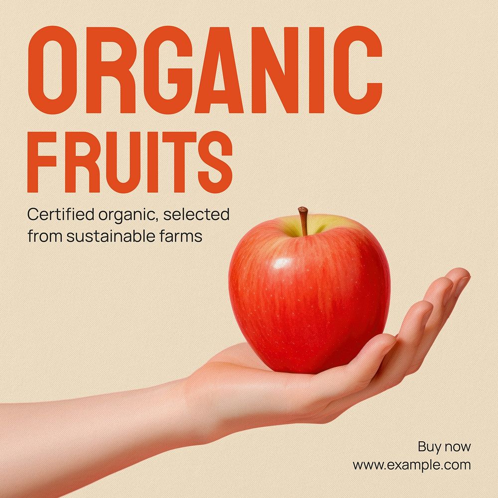Organic fruits Facebook post template