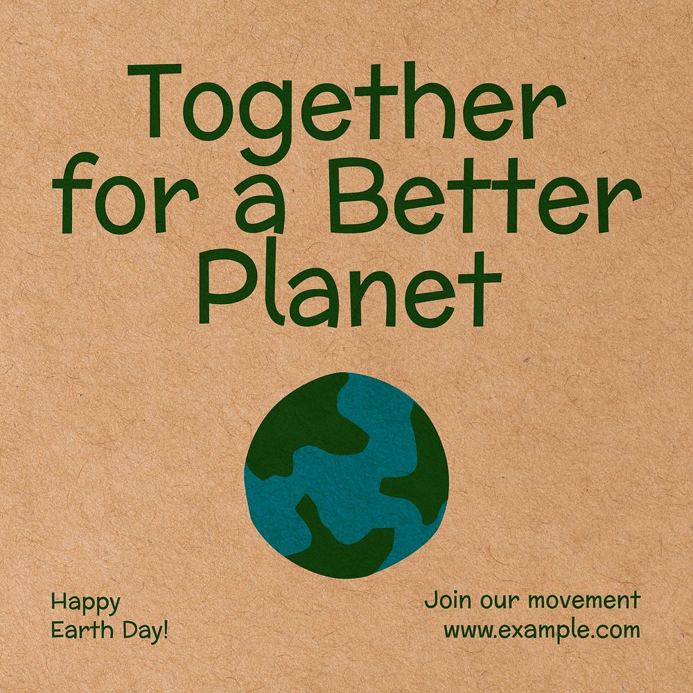 Happy Earth day Facebook post template