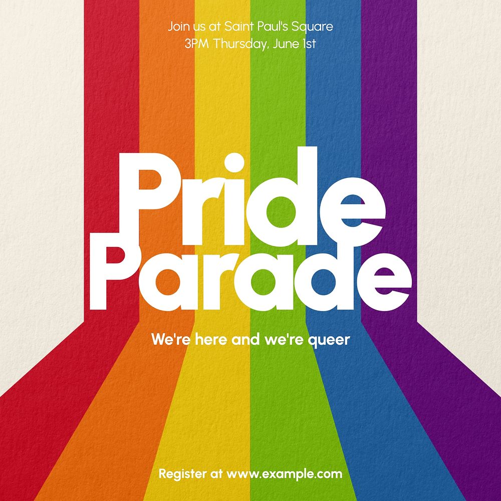 Pride parade Instagram post template