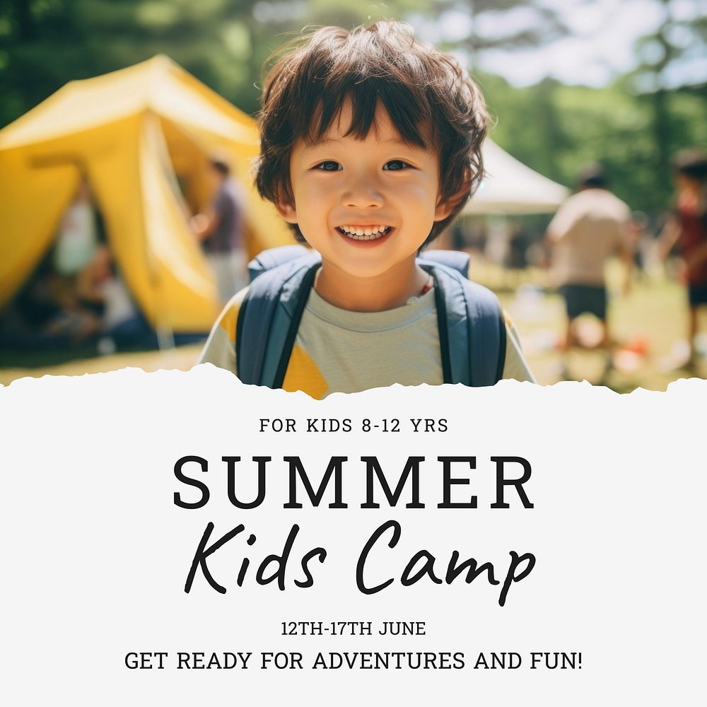 Kids summer camp Facebook post template