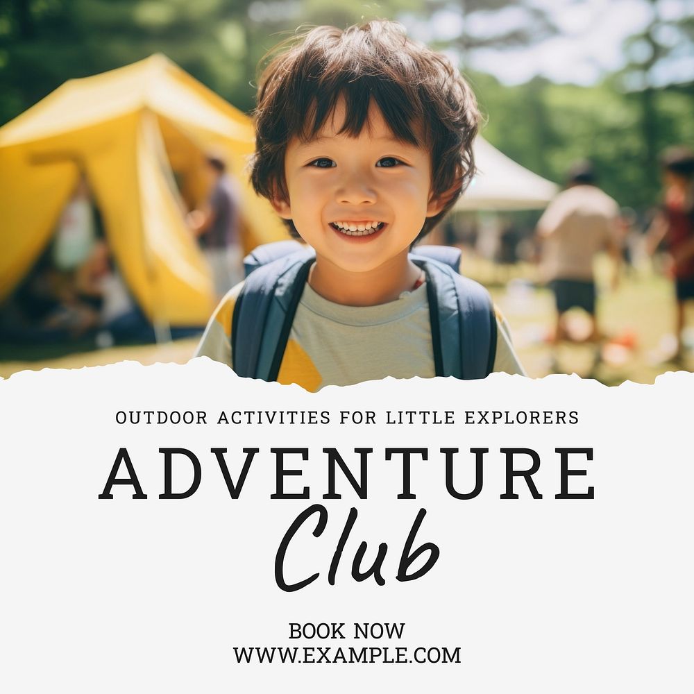 Kids adventure club Facebook post template