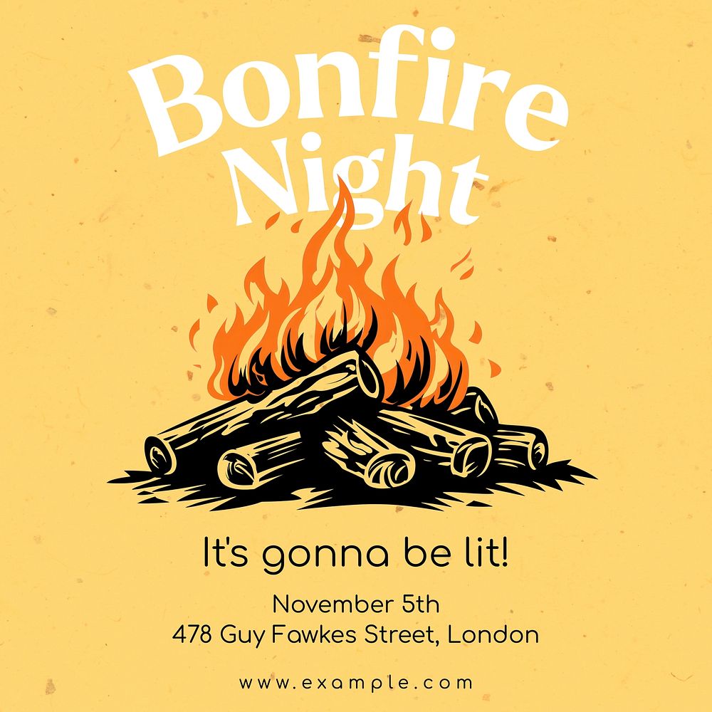 Bonfire night Facebook post template
