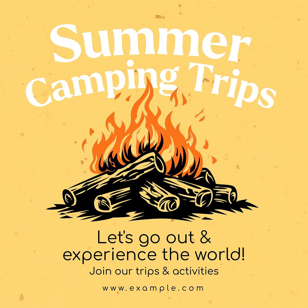 Summer camping trips Facebook post template