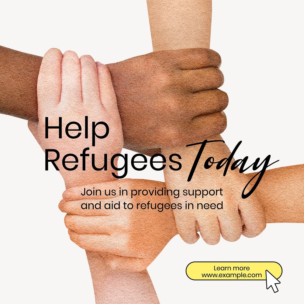 Help refugees Facebook post template