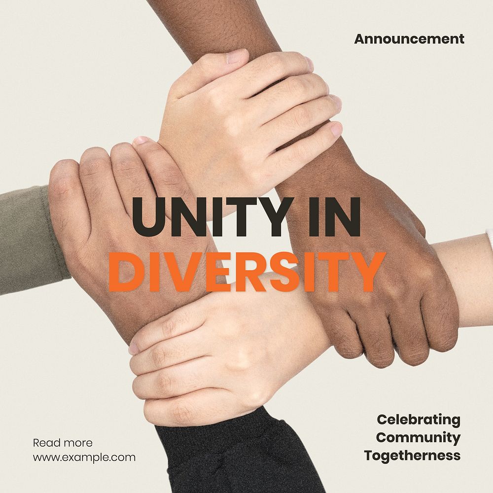 Unity in diversity Facebook post template