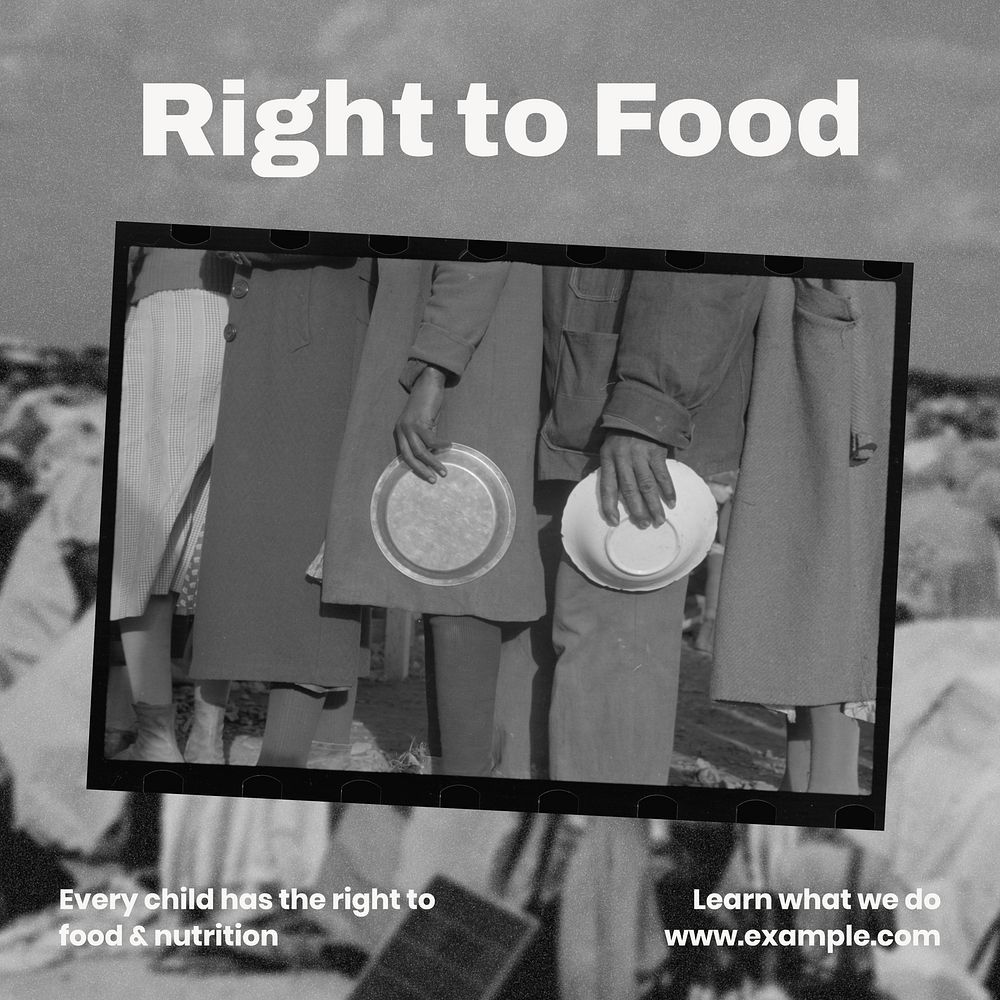 Right to food Facebook post template