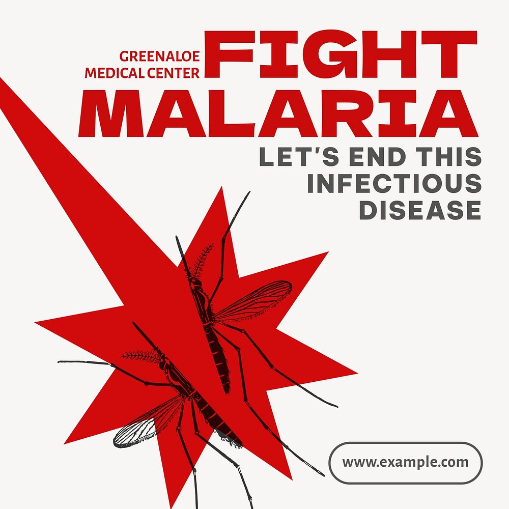 Fight malaria Facebook post template