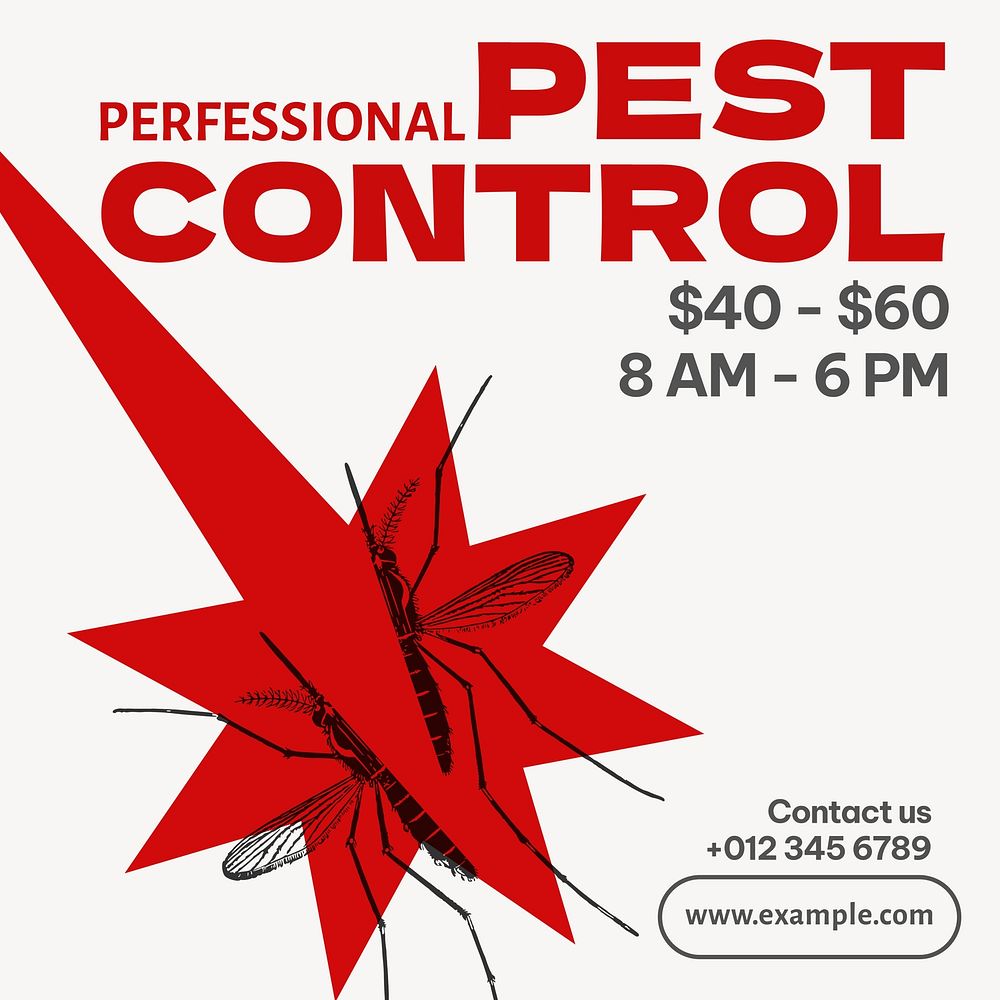 Pest control Facebook post template