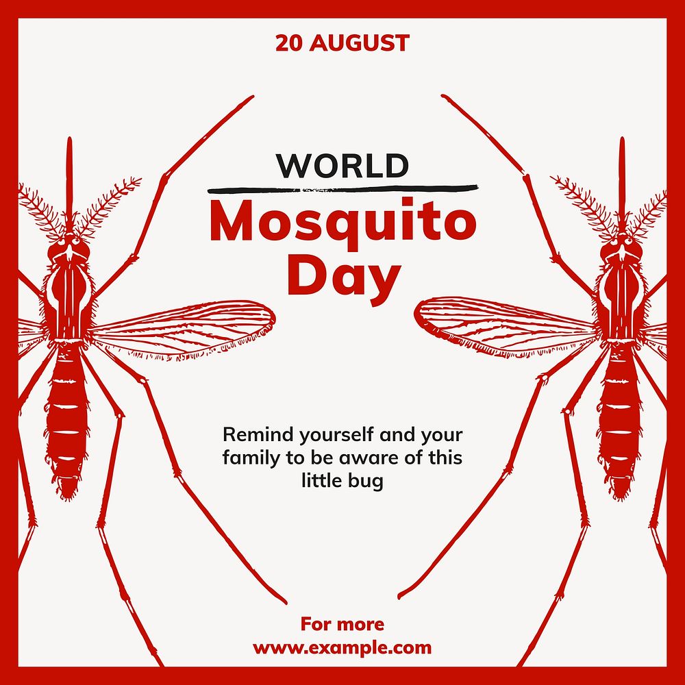 World mosquito day Facebook post template