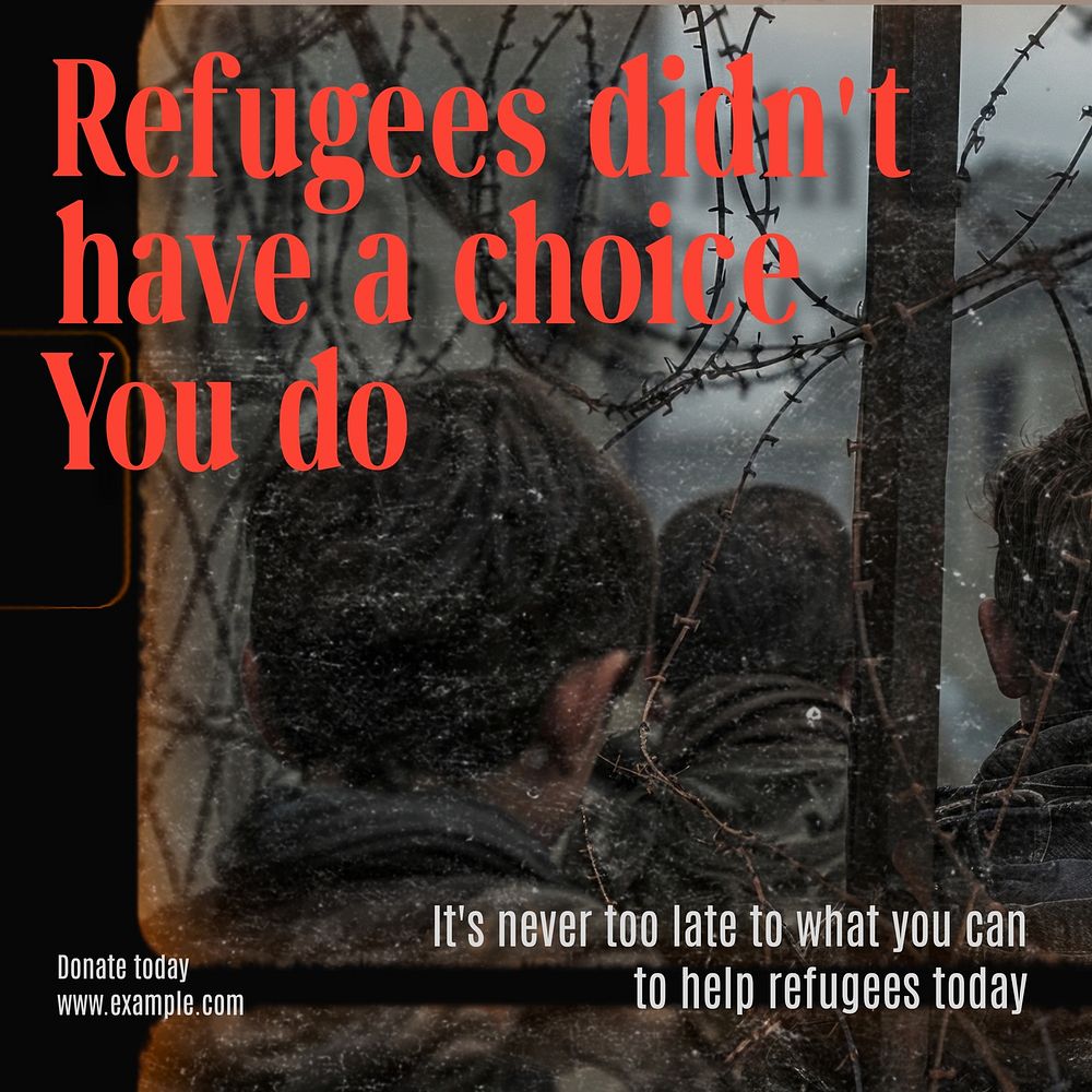 Refugee Facebook post template