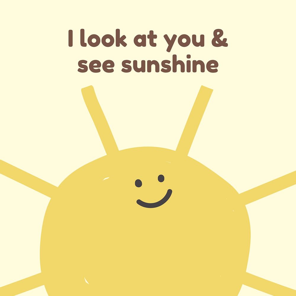 Sunshine quote Instagram post template
