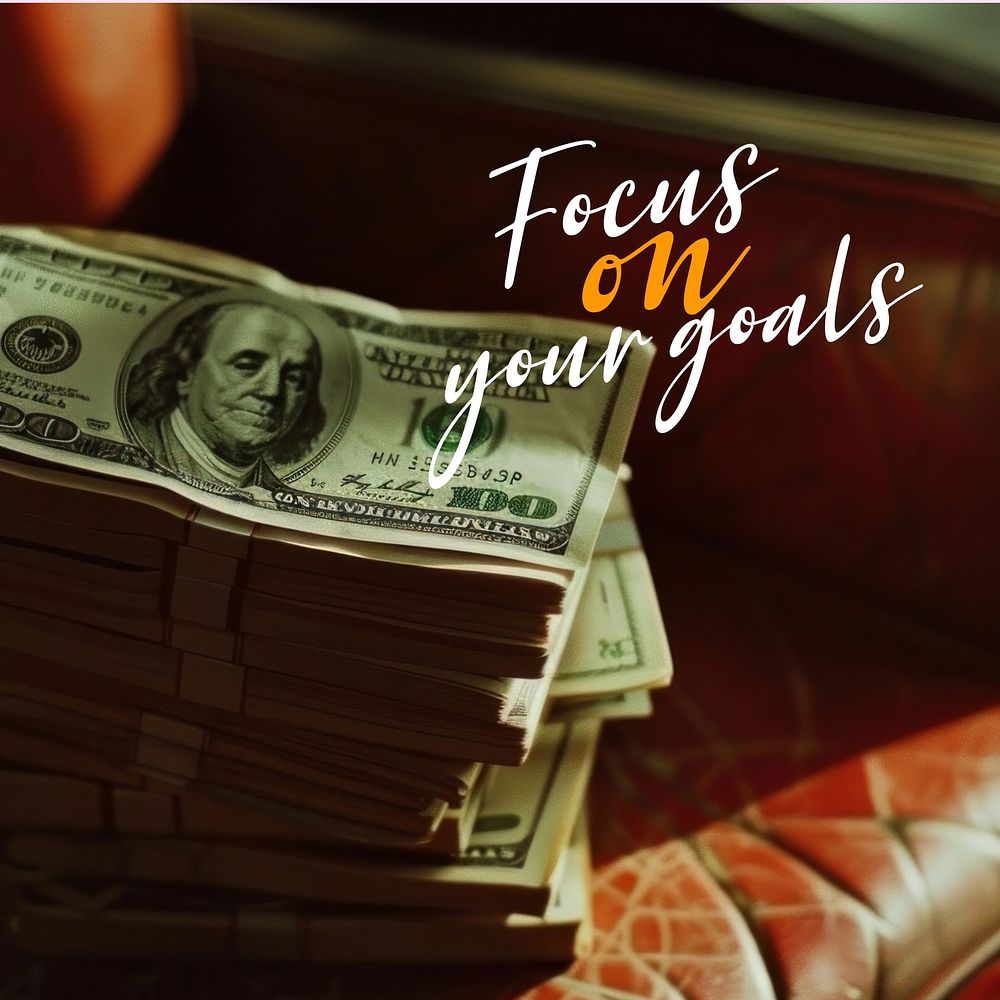 Focus on goals quote Instagram post template