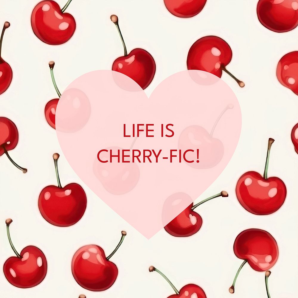 Cherry quote Instagram post template