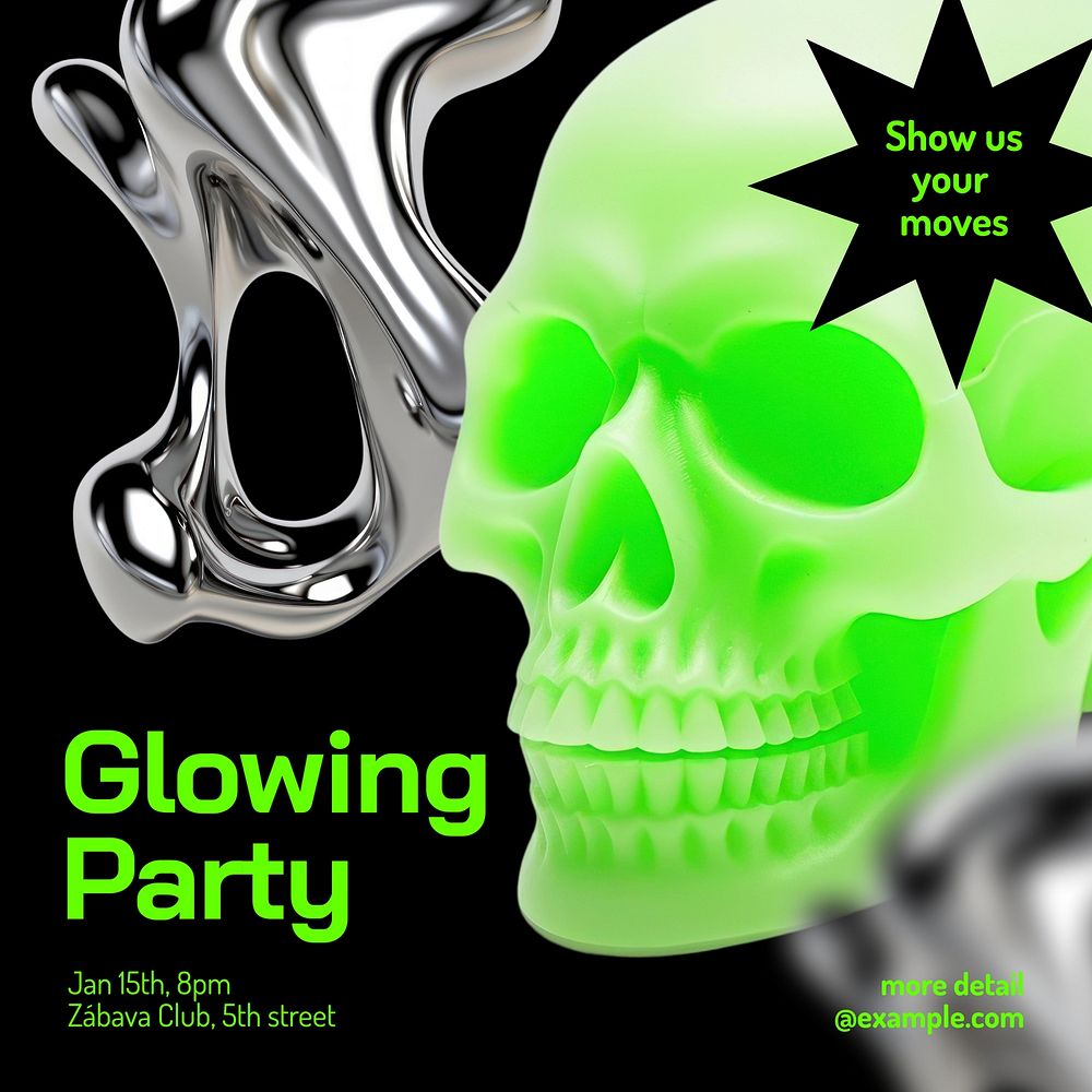 Glowing party Instagram post template
