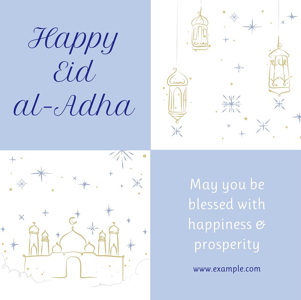 Happy Eid al-Adha  Instagram post template